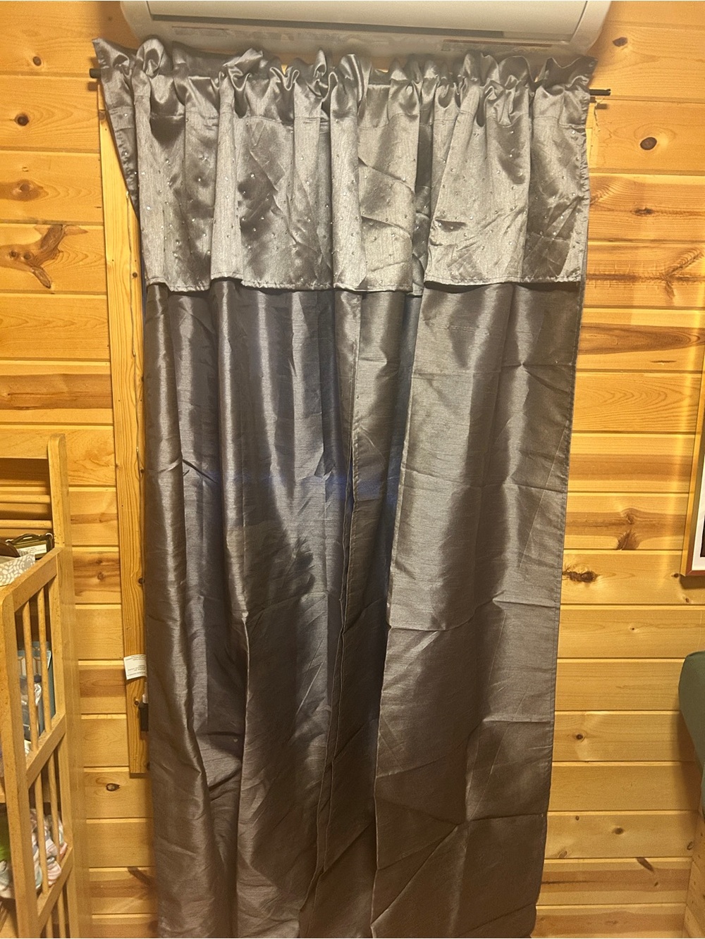 Elegant Metallic Gray Curtain Panels (2)